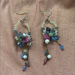 Rose beads earrings